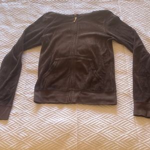 Vintage y2k brown juicy zipper velour jacket - size M